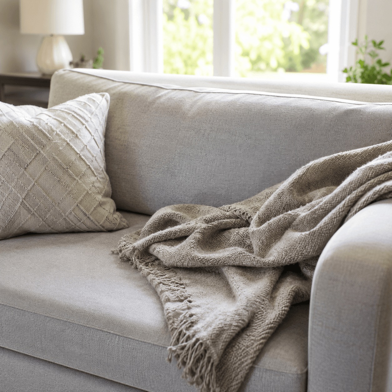 Tache dissimulée sous un coussin ou un plaid