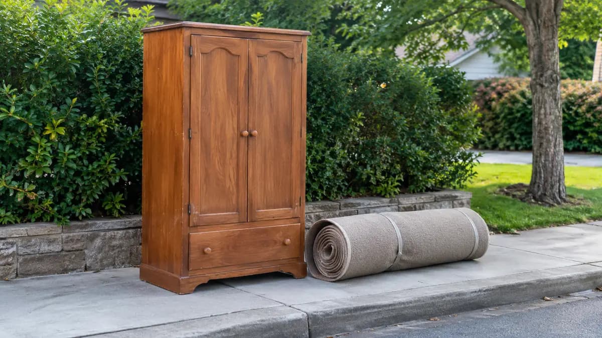 Quelques encombrants prêts pour une collecte à domicile