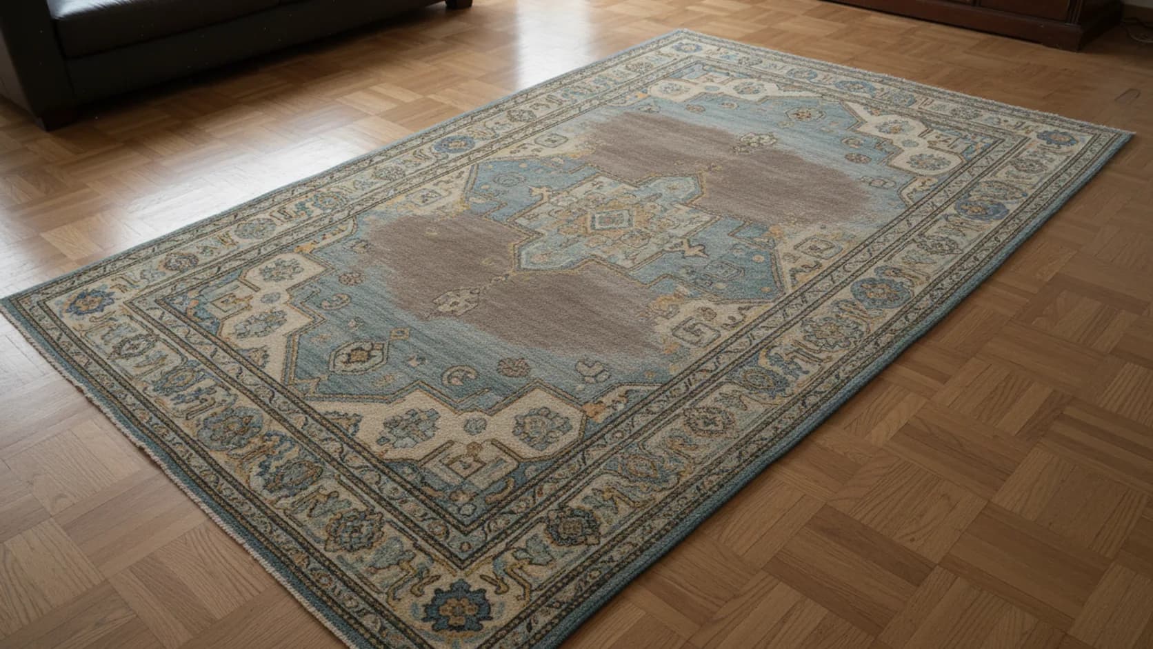 Tapis en laine encrassé avant nettoyage