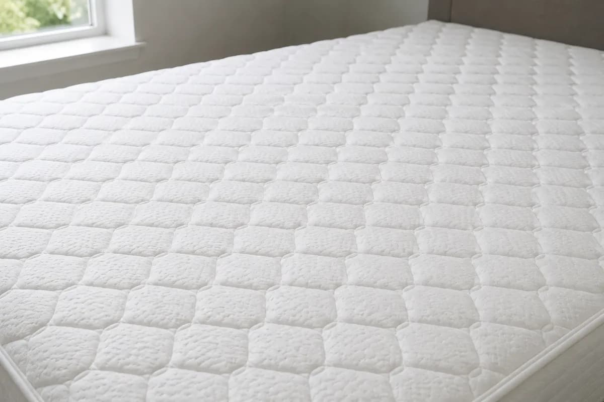 Surface de matelas blanche et uniforme après nettoyage